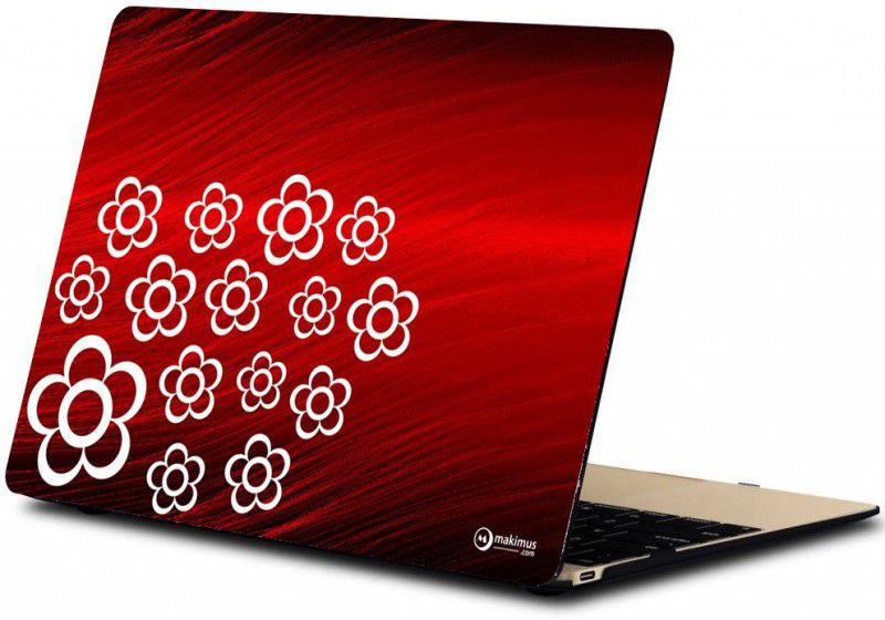 makimus designs Unique Laptop Skin Red Flower for Girls Vinyl Laptop Decal 15.6