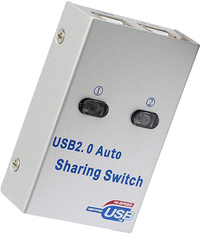 dhruvga USB 2.0 Splitter auto Sharing Switch 2 PC Share USB Peripherals Printer Office Home USB 2.0 HUB. (DHV-SWT-0081) USB Hub  (Silver)
