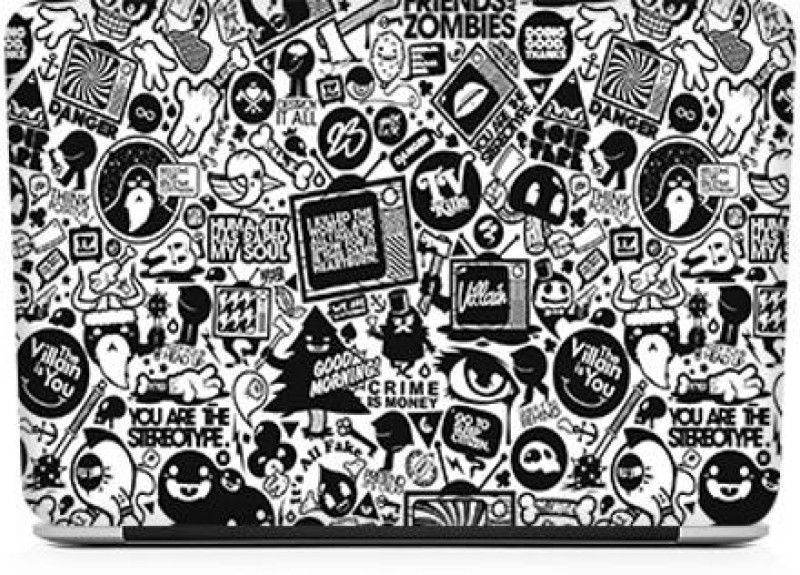 WeCre8 Skin's Doodle Premium Quality Laptop Skin Stretchable Vinyl Material - Easily Cover Corners Laptop Decal 15.6