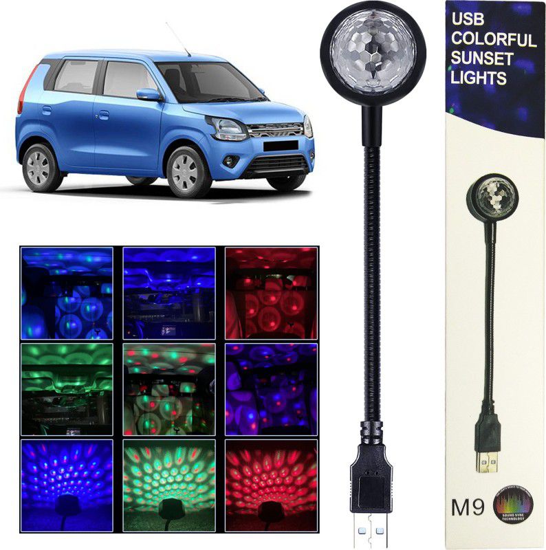MOOZMOB Upgraded Quality 7 Color + 9 Functional Modes with Pattern Changing Button USB Disco Projector Led Light for WagonR Car SUVs Home Bedroom and More Led Light  (Black)