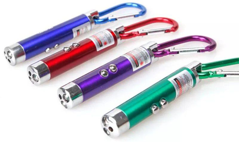 Sloies Laser Light, LED Flashlight+Torch Keychain+Laser Pointer with 3 Button Size Cell  (650 nm, MultiColor)