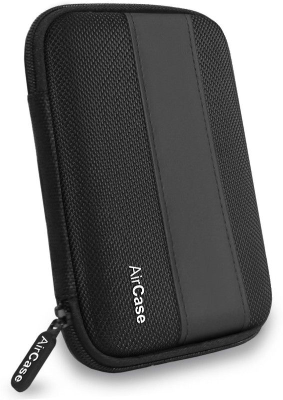 AirCase Rugged Pocket Drive Pouch 2.5 inch External Hard Disk Cover  (For Sony,Hitachi, iomega, Toshiba, Dell, Lenovo, HP, Black)