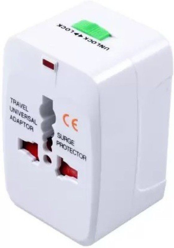 ASTOUND Universal All in One World Travel Adapter Surge Protector Worldwide Adaptor  (White)