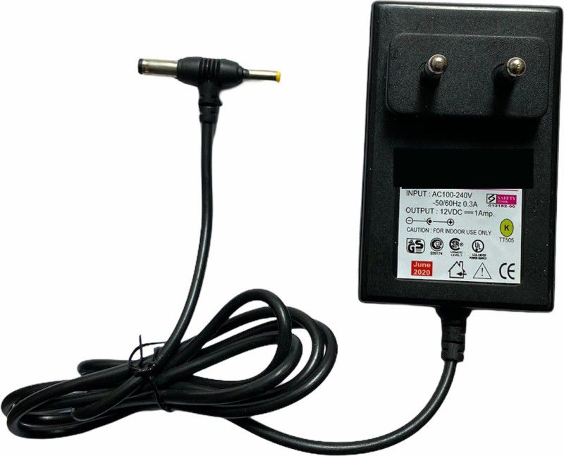 Upix 12V 1A DC Supply Power Adapter with DC & Sony Pin Worldwide Adaptor  (Black)