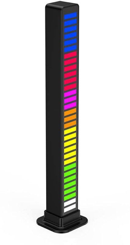 VIBOTON 32-Bit Pickup Rhythm Light Music Level Indicator RGB Colorful Sound Control Voice Activated Light Music Ambient LED Lamp Bar Led Light  (Black)