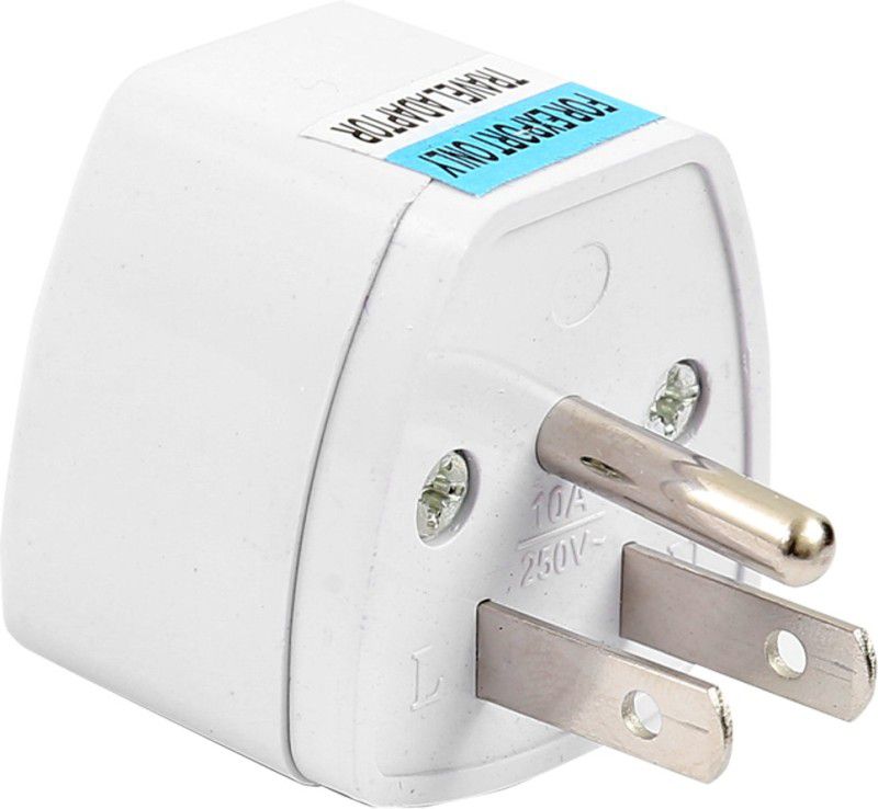 HI-PLASST 3-Prong TYPE-B (10-pcs)Universal Electrical AC Wall Plug Adapter Worldwide Adaptor  (White)
