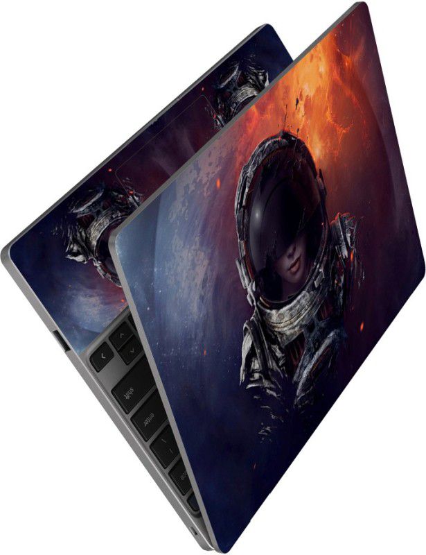 dzazner Premium Vinyl HD Printed Easy to Install Full Panel Laptop Skin/Sticker/Stretchable Vinyl/Cover for all Size Laptops upto 15.6 inch No Residue, Bubble Free - Girl Astronaut Self Adhesive Vinyl Laptop Decal 15.6