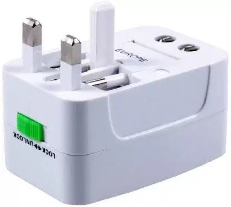 ASTOUND Universal Travel Adapter with Built in Dual USB Charger Ports Worldwide Adaptor  (White)