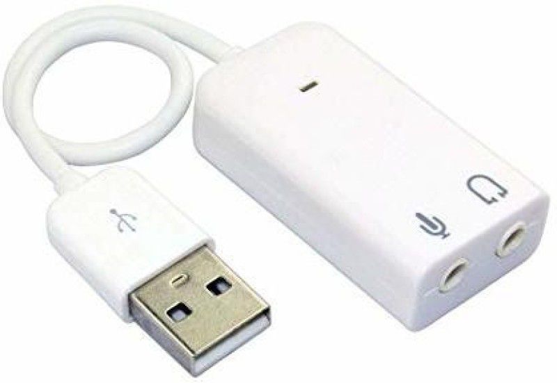 VibeX USB External Sound Card Audio Adapter with Mic-K8 USB External Sound Card Audio Adapter with Mic-K8 Sound Card  (White)