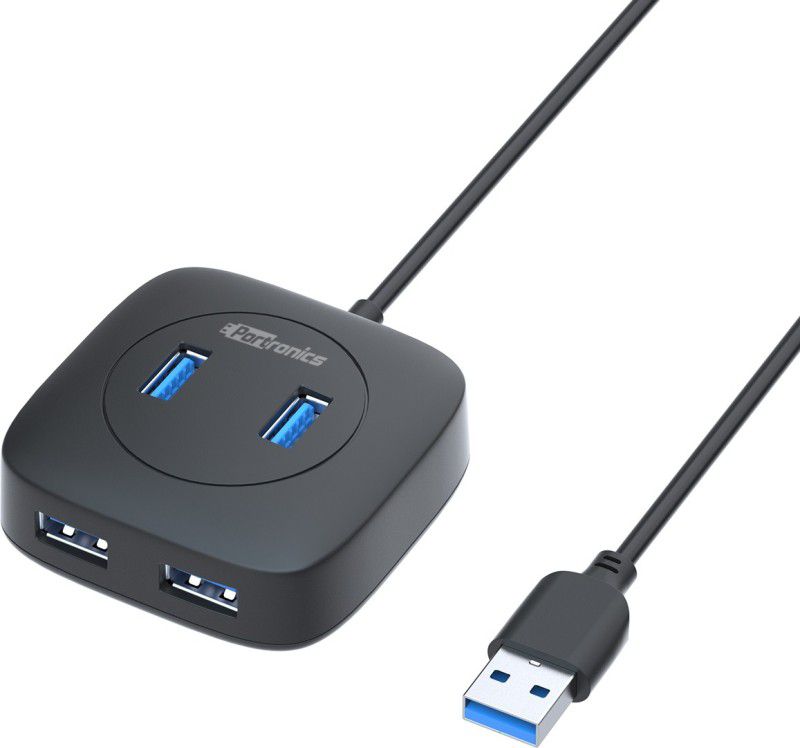 Portronics Mport 4A USB 3.0 POR-1159 USB Hub  (Black)
