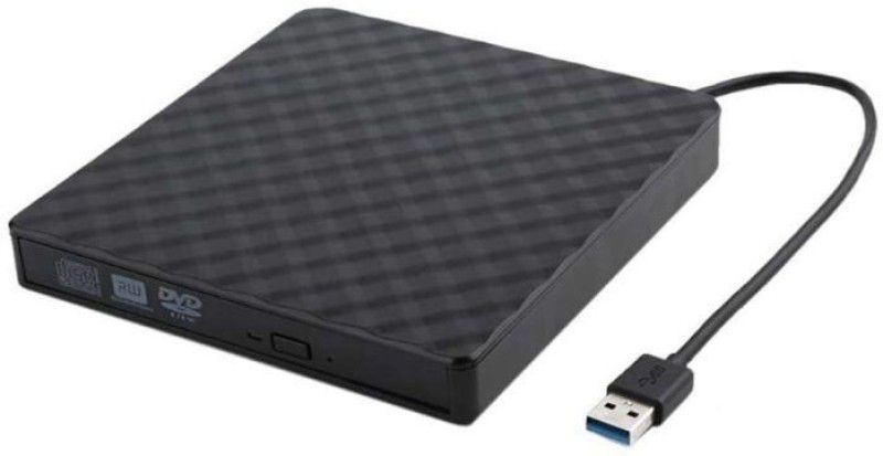 ULTRABYTES USB 2.0 Slim Portable Data Transfer External CD/DVD Drive/Writer For Laptop External DVD Writer  (Black)