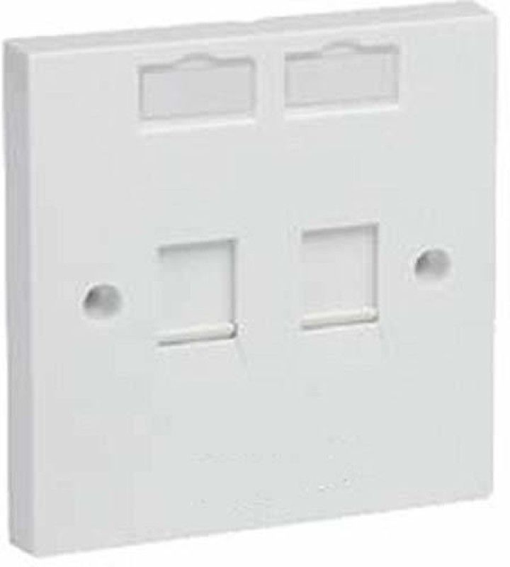 Mak World RJ45 CAT5 /CAT6 Double Socket Face Plate for Network Wall Panel Mount Network Interface Card  (White)