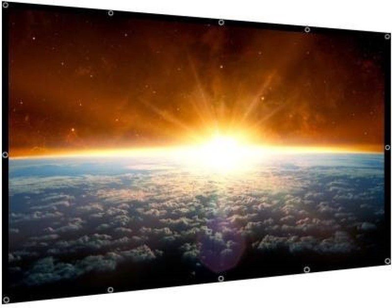 MOIZ Projector Screen, Eyelet Screen (7 ft. (W) x 5 ft. (H) - 100 Inch) Diagonal Anti-Crease Projection Screen for Home Theater 4:03 Aspect Ratio Projector Screen (Width 213 cm x 152 cm Height)