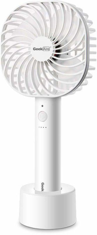 Geek Aire, 5 Inch Rechargeable and Portable mini USB fan, 2600mAh Li-ion battery, 5 Speed option and Table dock (White) GF3 5 Inch Rechargeable Fan  (White)