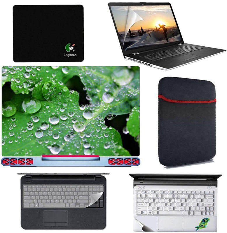 SDM 6 in 1 Combo - Laptop Skin Stickers, Screen card , Key Guard, Mouse Pad, Sleeve and Palmrest Skin for All 15.6 Inch Laptops || Notebooks Combo Set (nature image199 Combo Set  (Multicolor)