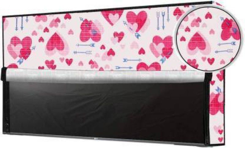 Qitexec for 65 inch TV - monitor_tv 65 inch Cover White With Pink Hearts  (White With Pink Hearts)