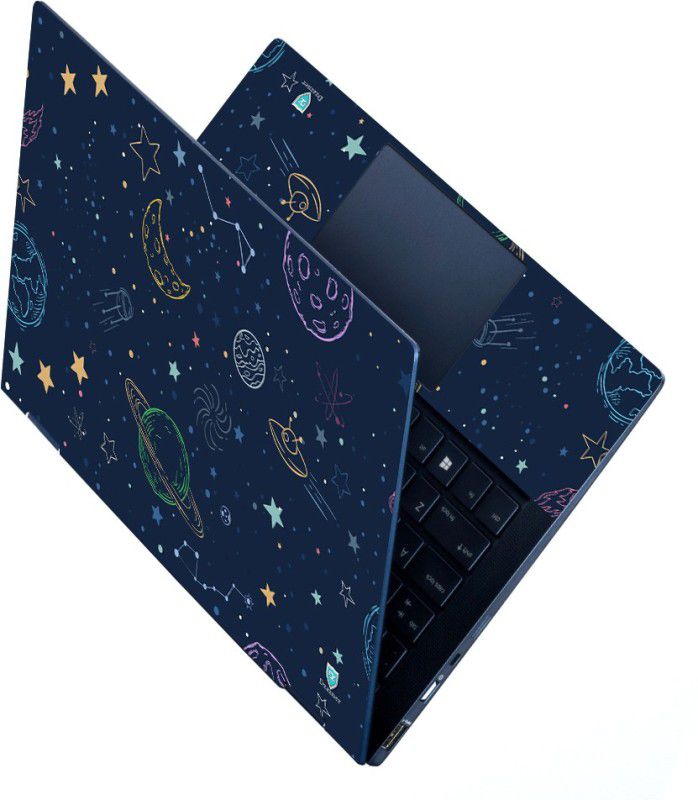 Full Panel Laptop Skin Decal Sticker Vinyl Fits Size Upto 15.6 inches - planet space Self Adhesive Vinyl Laptop Decal 15.6