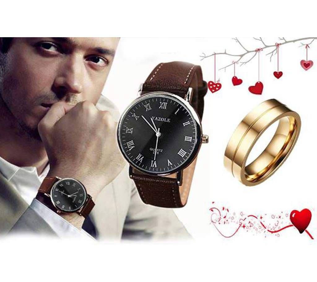 Free Ring with Gents Wrist Watch