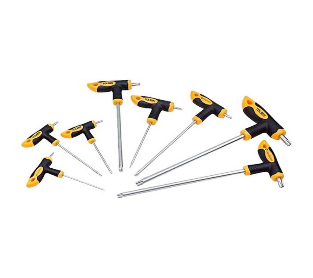 Tolsen 8PCS Torx T-handle Crv Screwdrivers Set