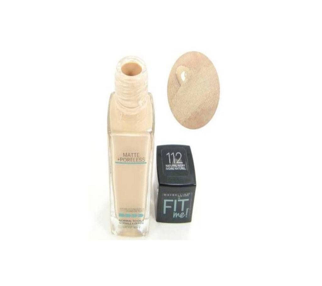 Maybeline Fit Me Matte Plus Poreless Foundation in 112 Natural Ivory - USA
