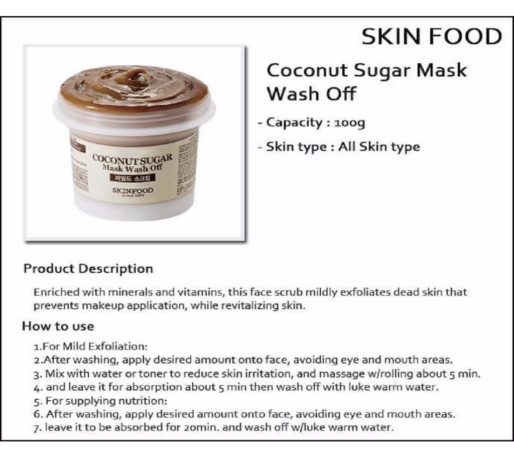 Skin Food coconut sugar mask wash off