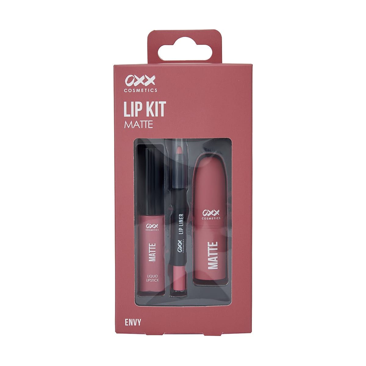 OXX Cosmetics 3 Piece Lip Kit Matte - Envy