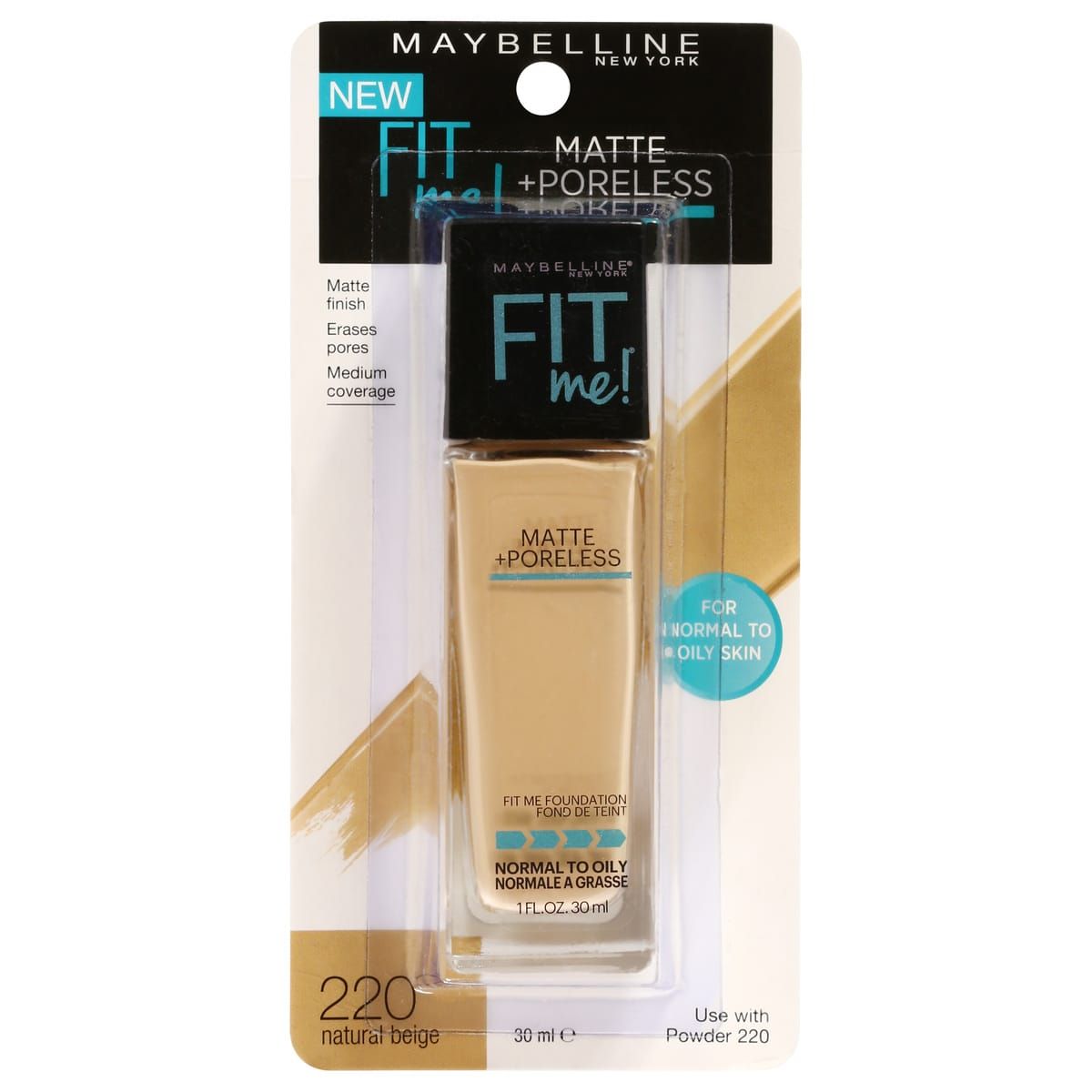 Maybelline Fit Me Matte & Poreless Mattifying Liquid Foundation - Natural Beige 220