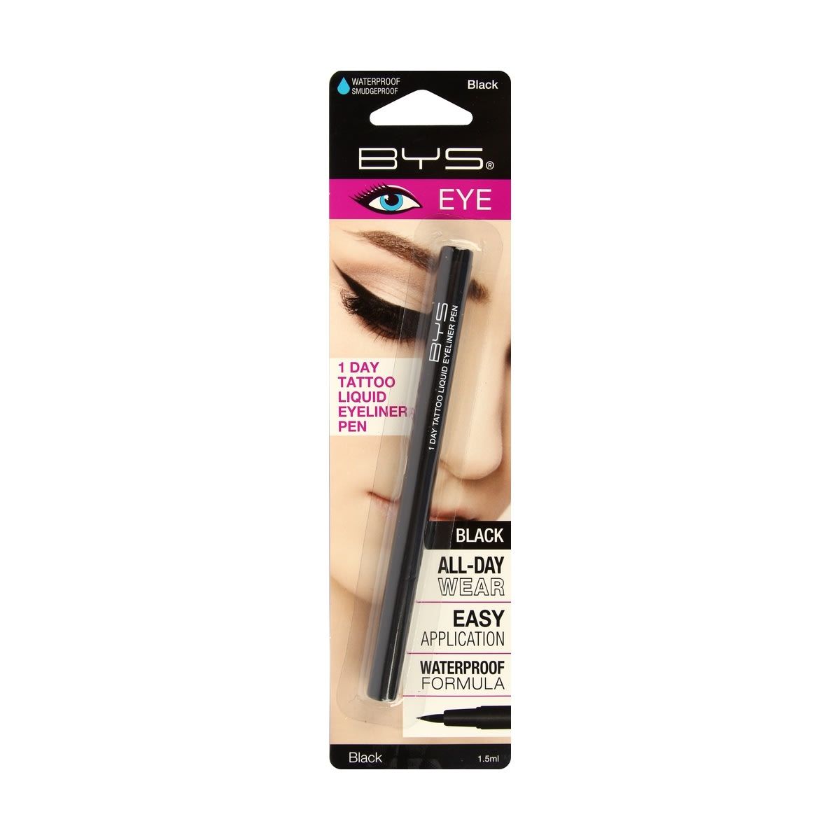 BYS 1 Day Tattoo Liquid Eyeliner Pen - Black