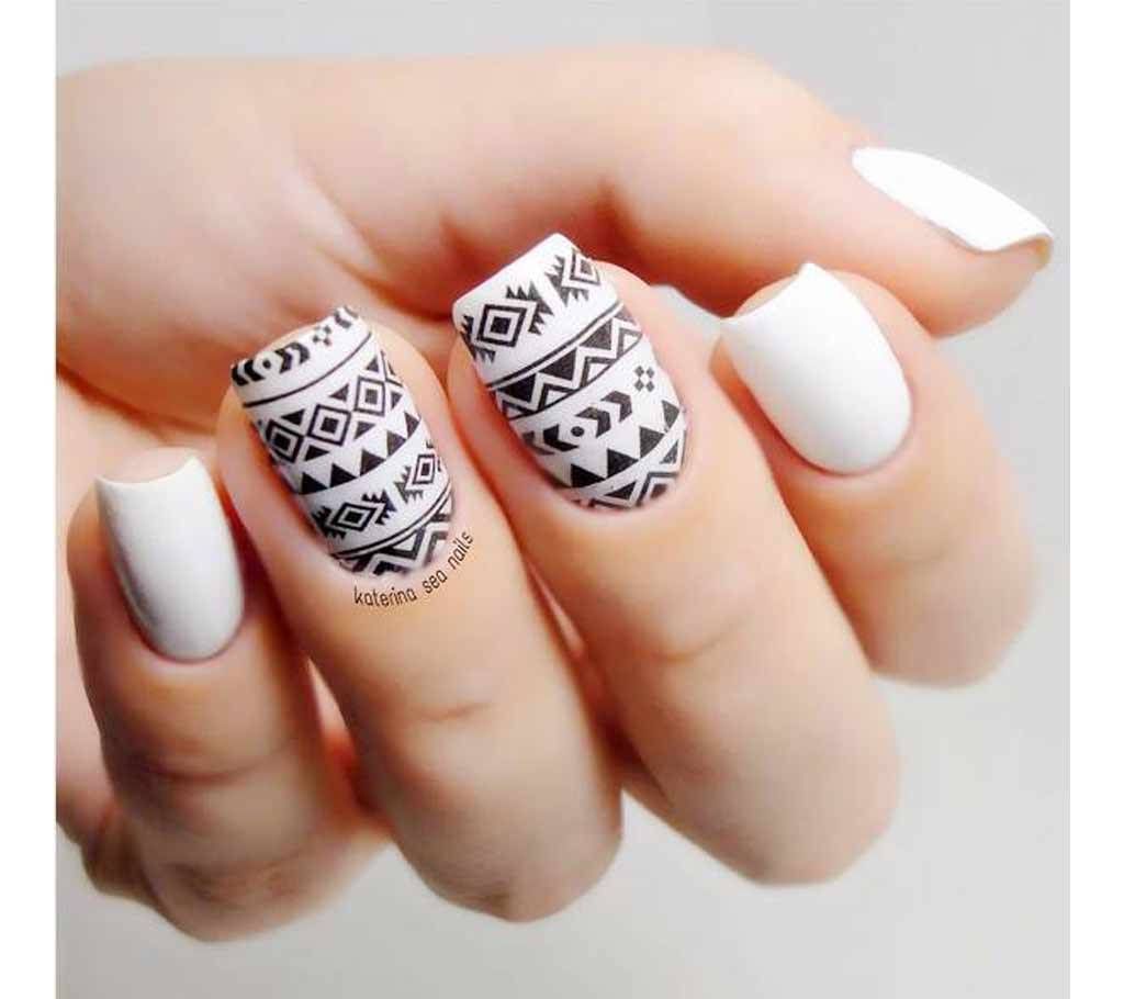 Black White Nail Transfers Sticker