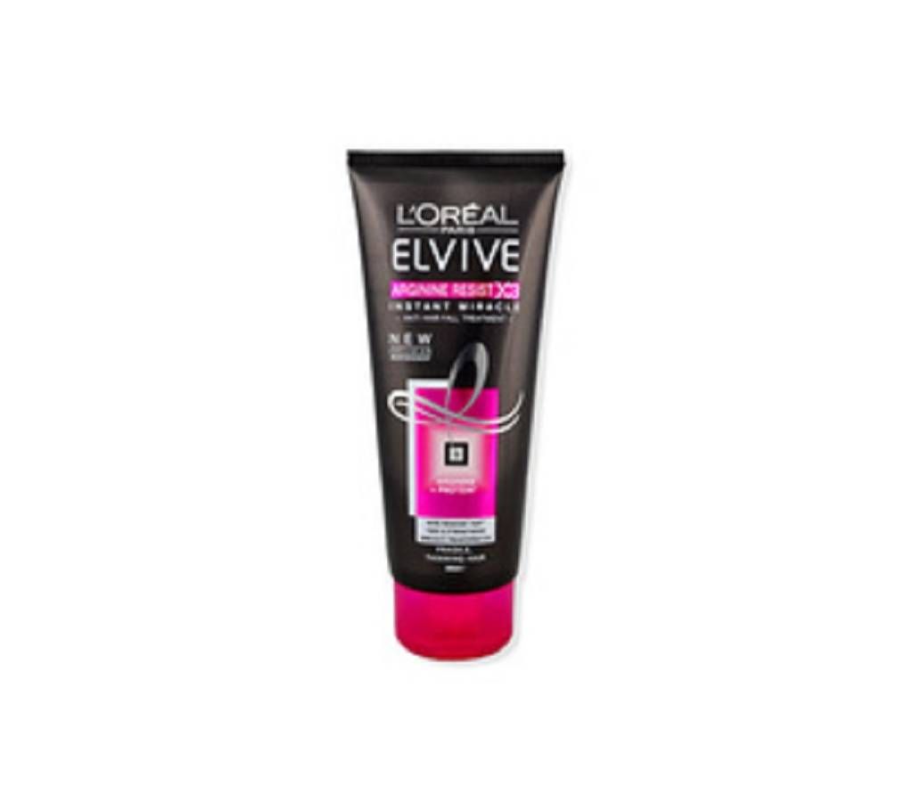 L'Oreal Elvive Arginine Resist X3 Anti Hair Fall Treatment Instant Miracle 200ml cream France 