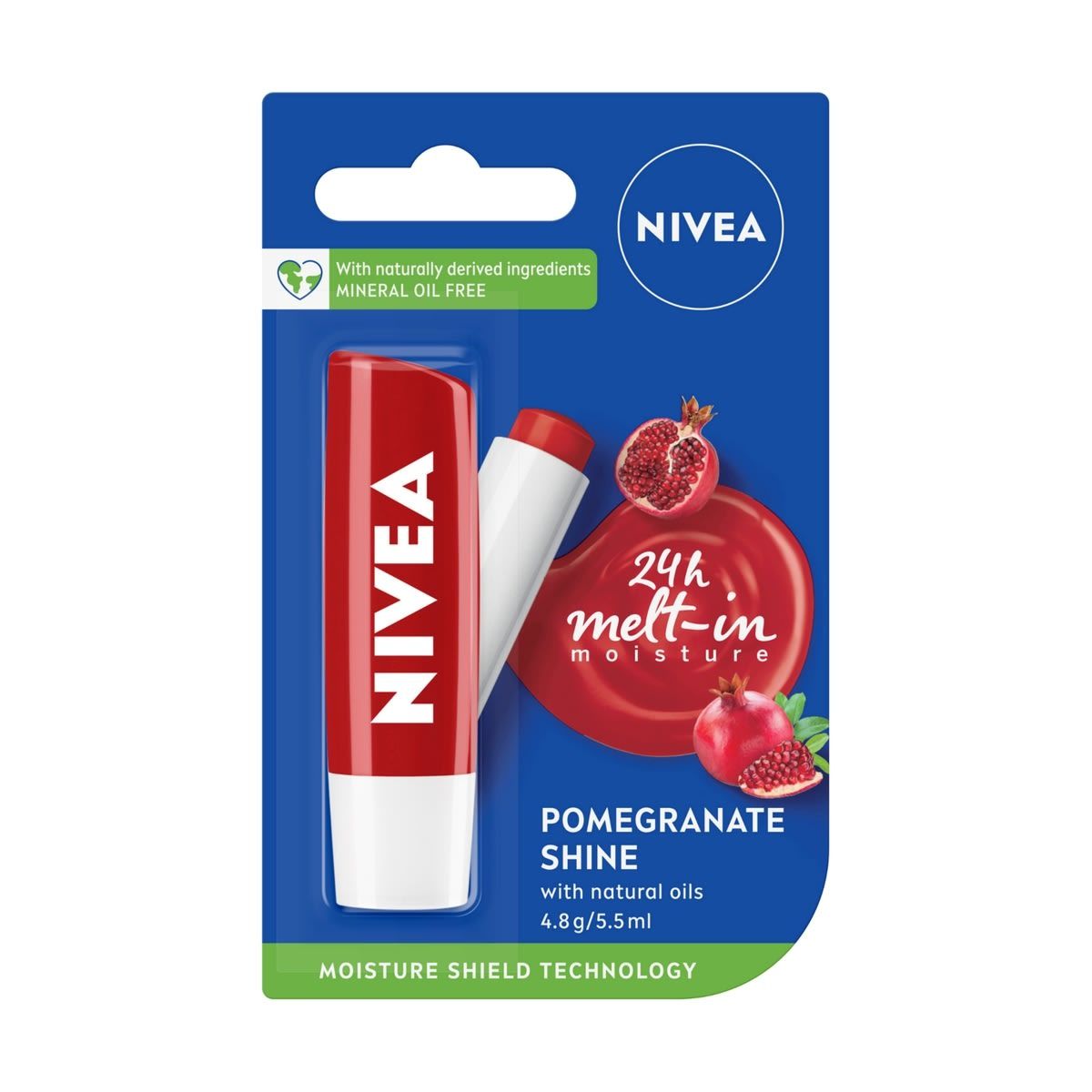 Nivea Caring Lip Balm 4.8g - Pomegranate Shine