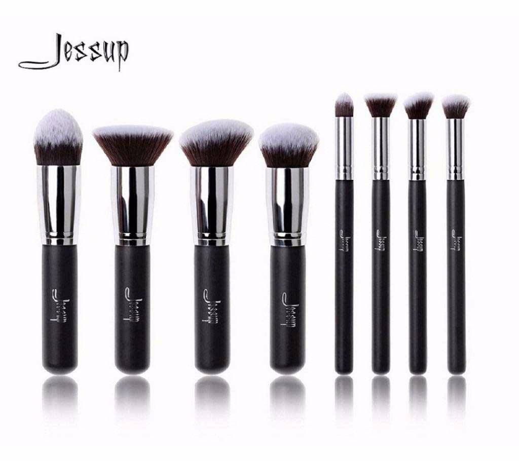 Jessup T053 8PCS Black & Silver Make-up Brush