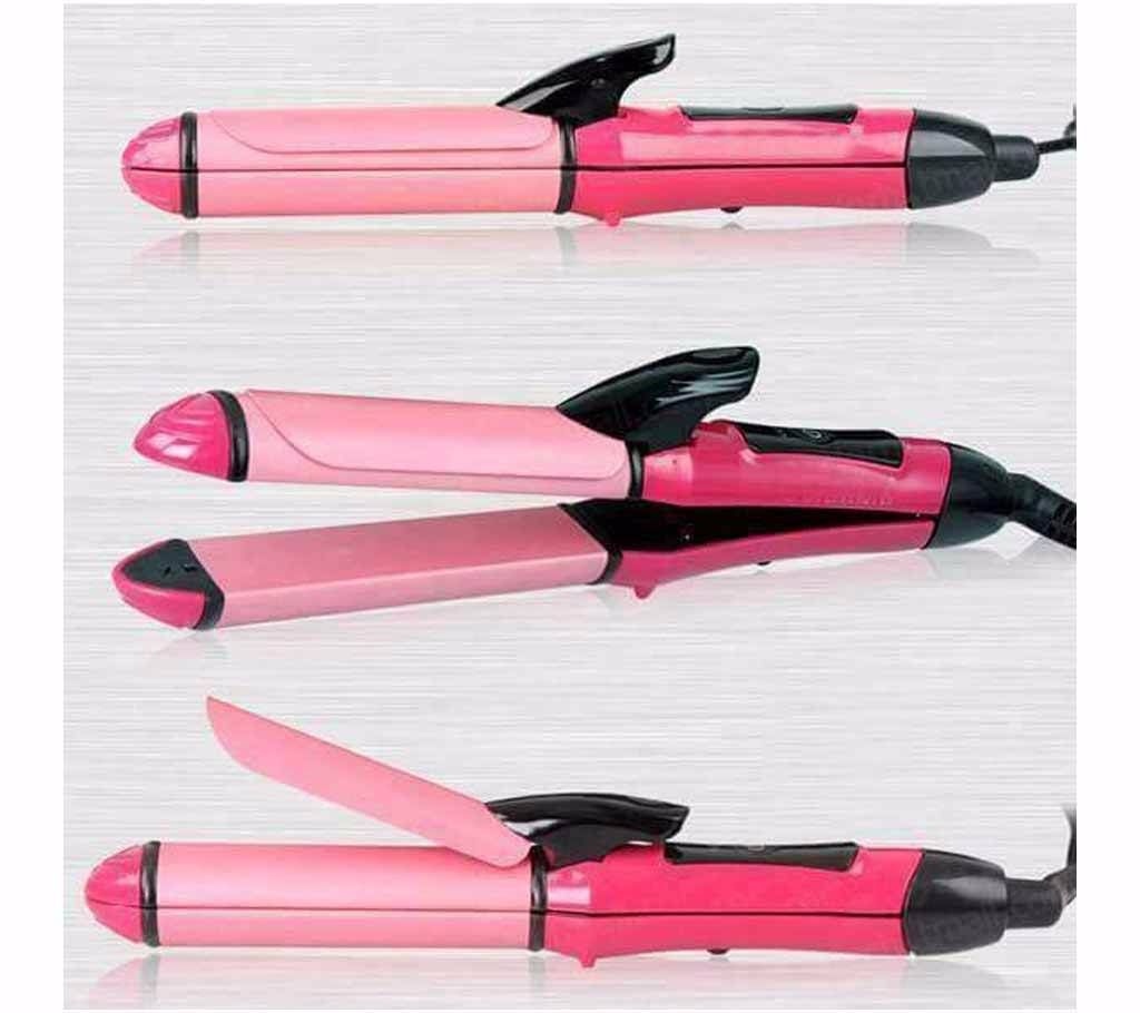 KEMEI KM-1055 2 IN 1 হেয়ার স্ট্রেইটনার