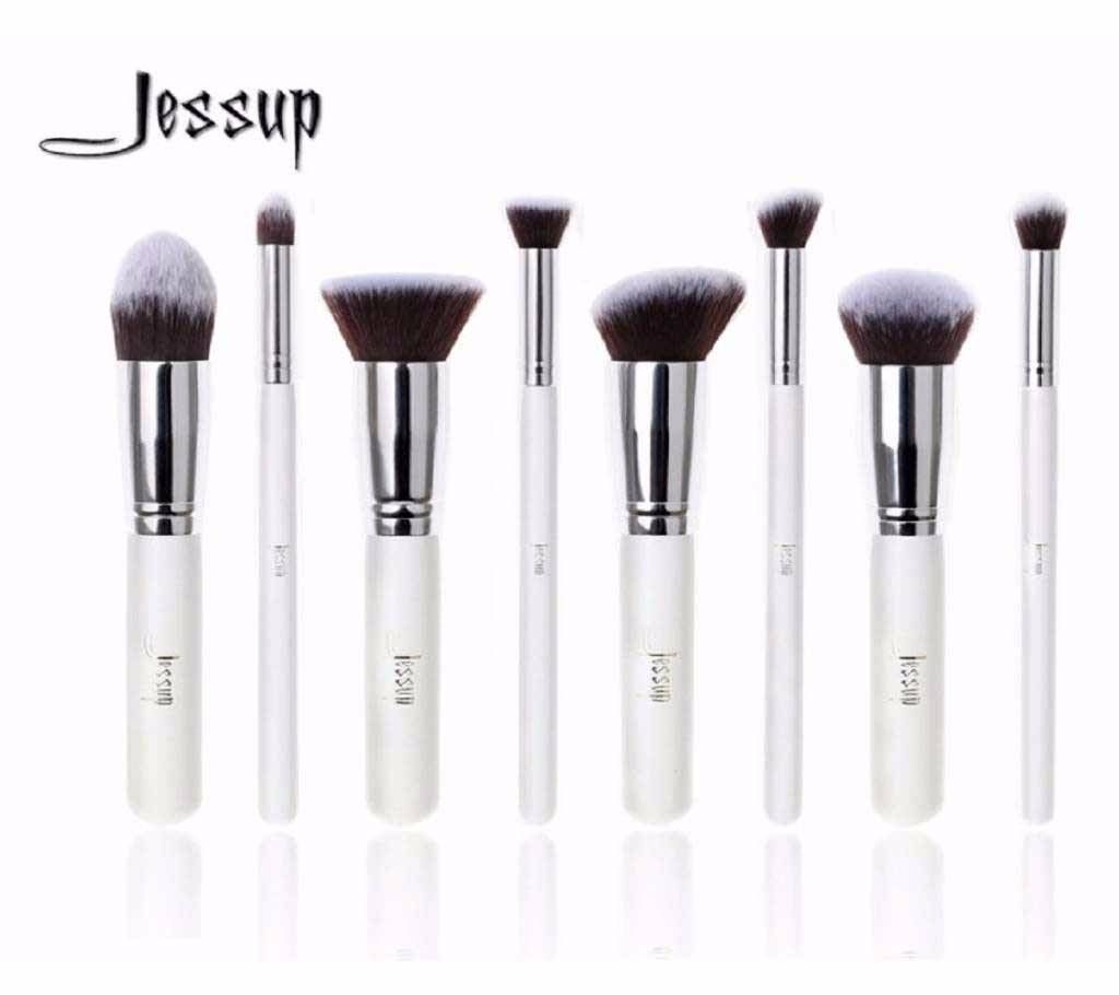 Jessup T056 08 PCS White & Silver Make-up Brush