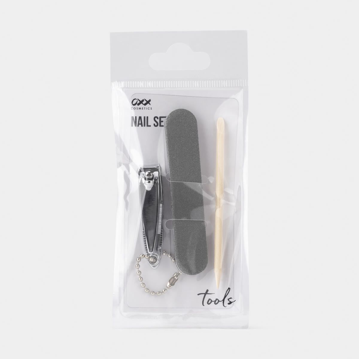 3-Piece Nail Clipper with Mini Nail Shaper and Cuticle Stick