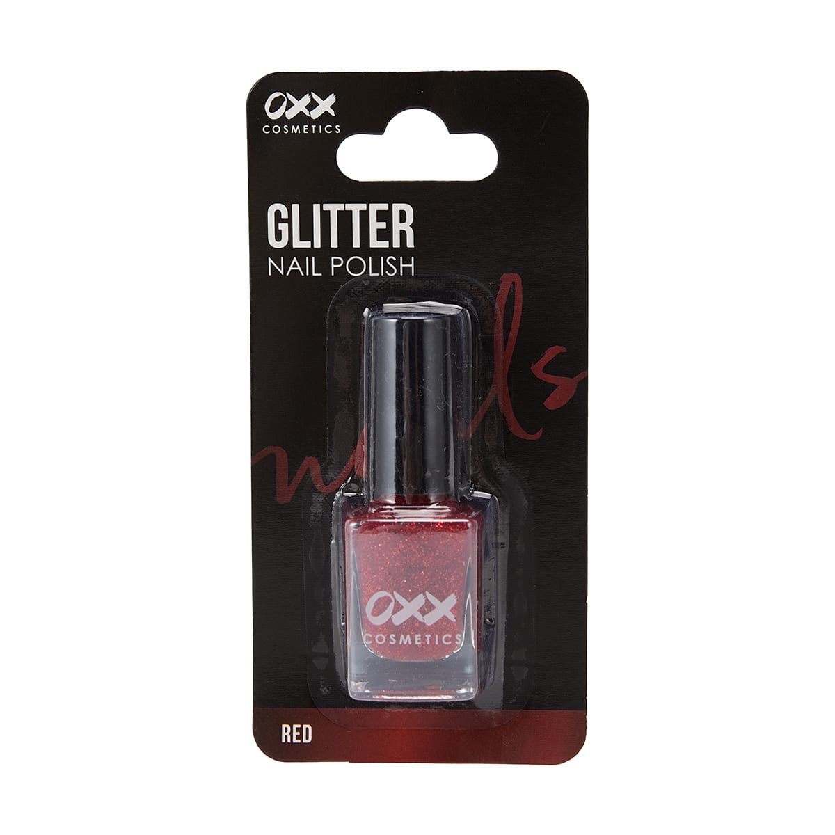 OXX Cosmetics Glitter Nail Polish - Red