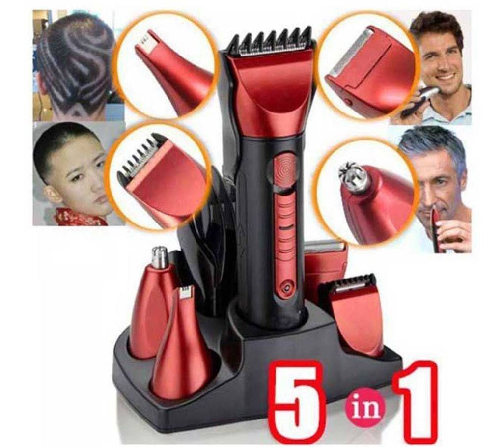 Kemei 5 in 1 rechargeable shaver and trimmer 