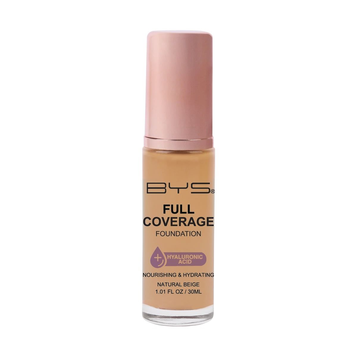 BYS Full Coverage Foundation - 30ml, Natural Beige