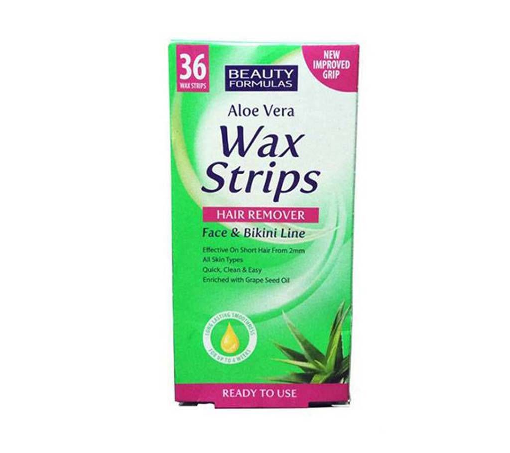 Beauty Formulas Aloevera Wax Strips 36pc