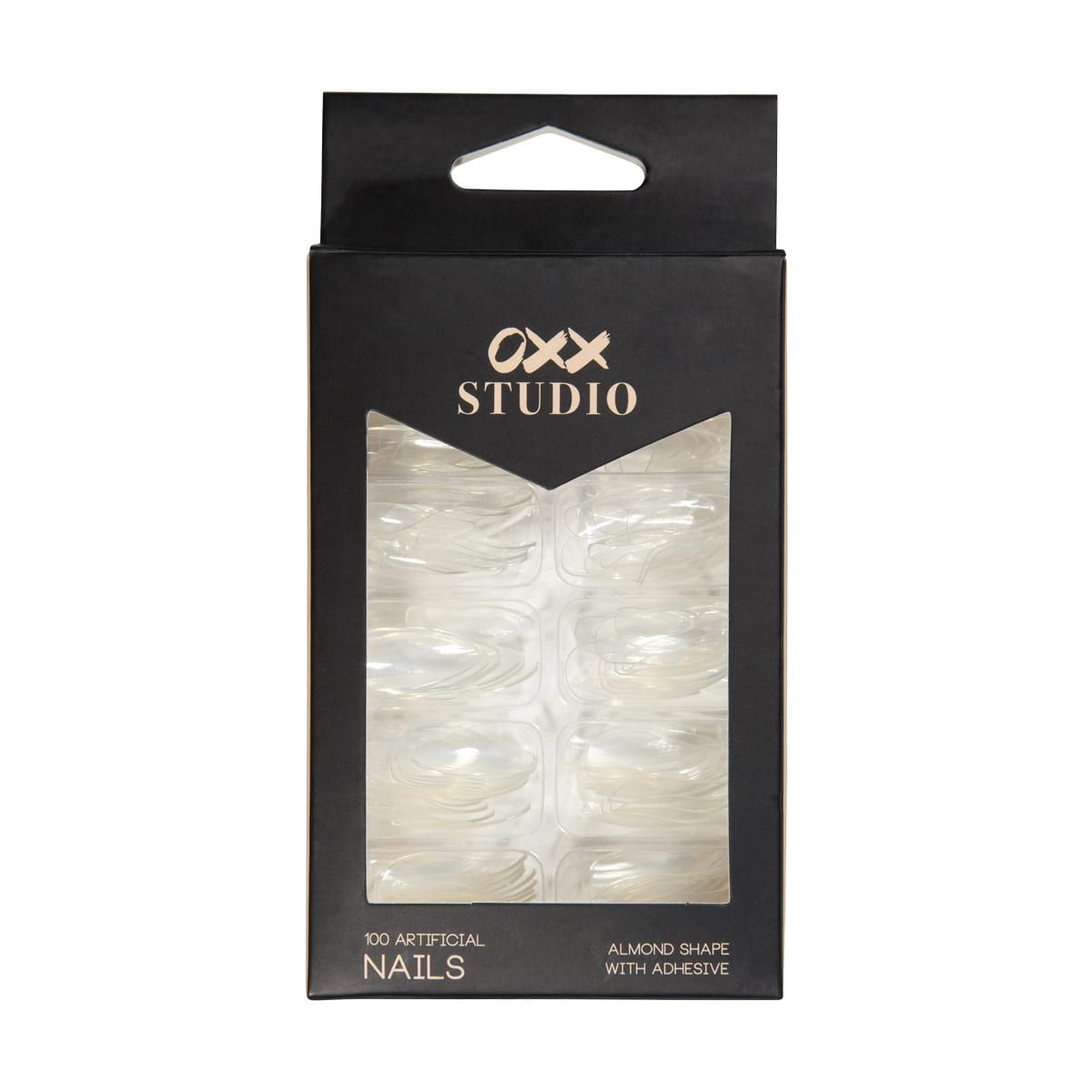 100 Pack Artificial Nails with Adhesive - Clear