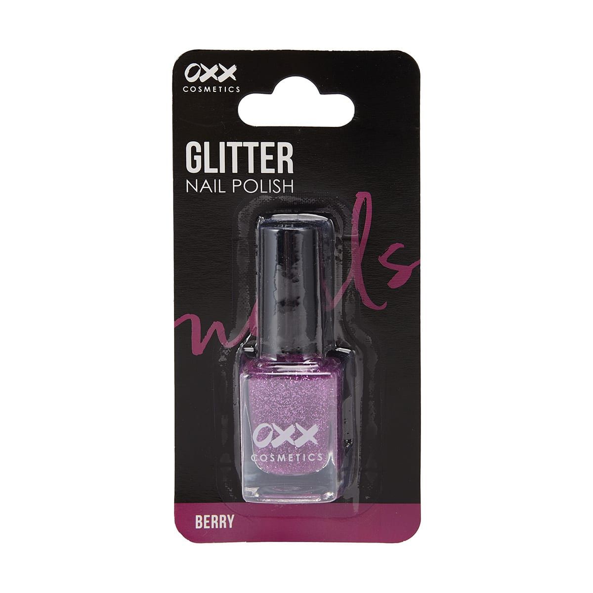 OXX Cosmetics Glitter Nail Polish - Berry