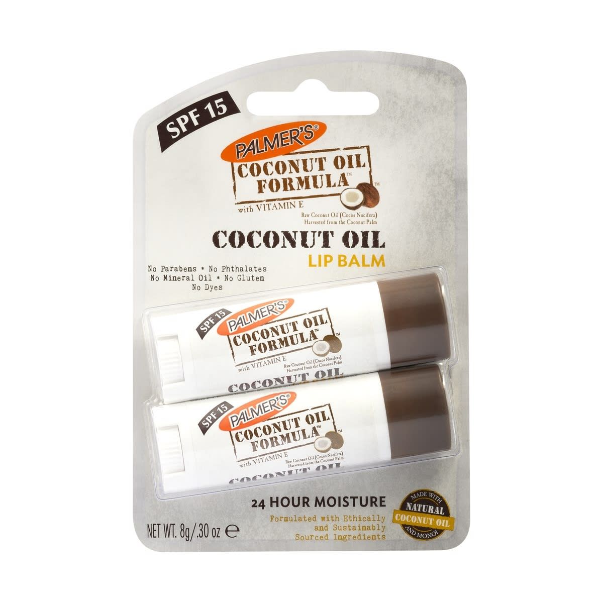 2 Pack Palmer's Coconut Oil Formula Lip Balms 8g