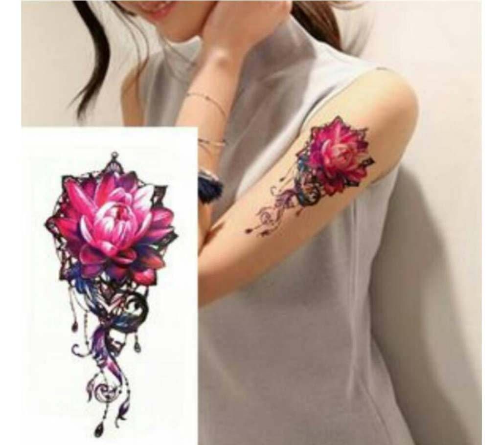 Pink Color Rose Tattoo