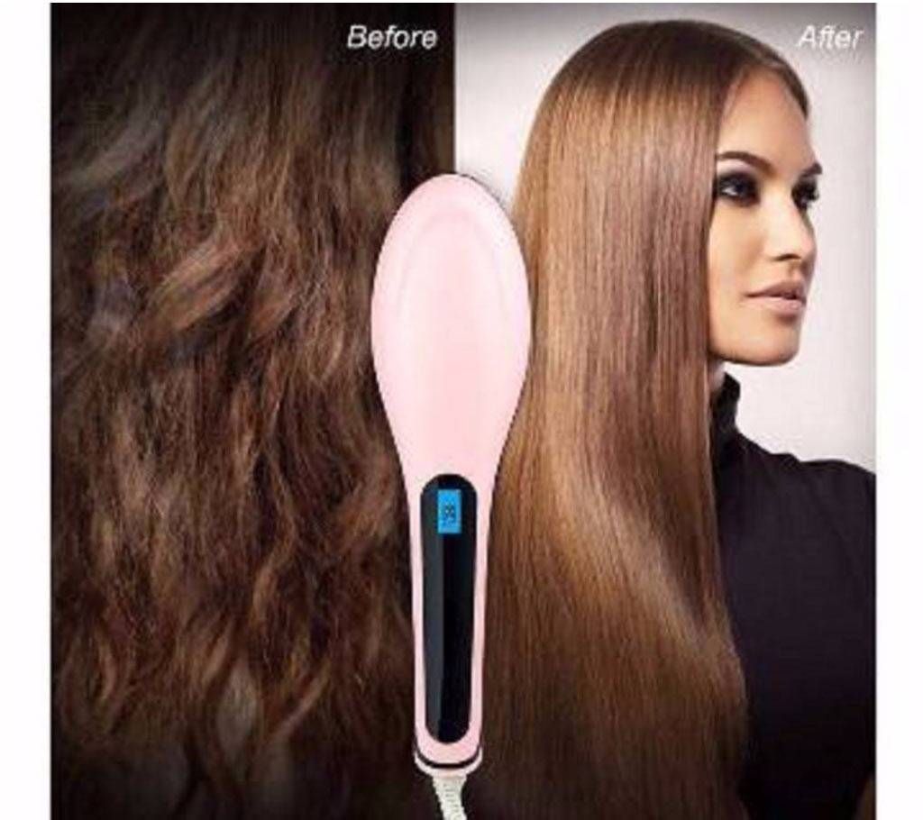 Hair straightening brush