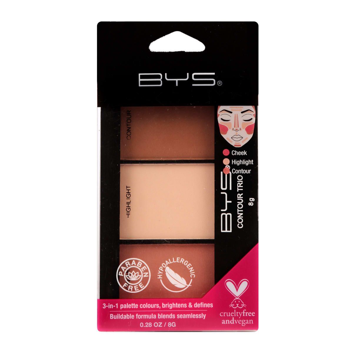 BYS Contour Trio Sweet Blush & Bronze Palette