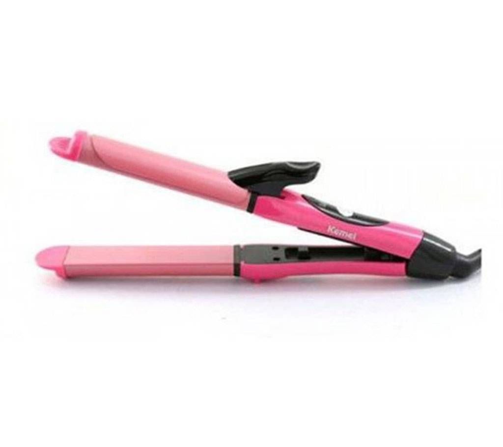 Kemei KM-1055 2 in 1 Hair Straighter & Curler 