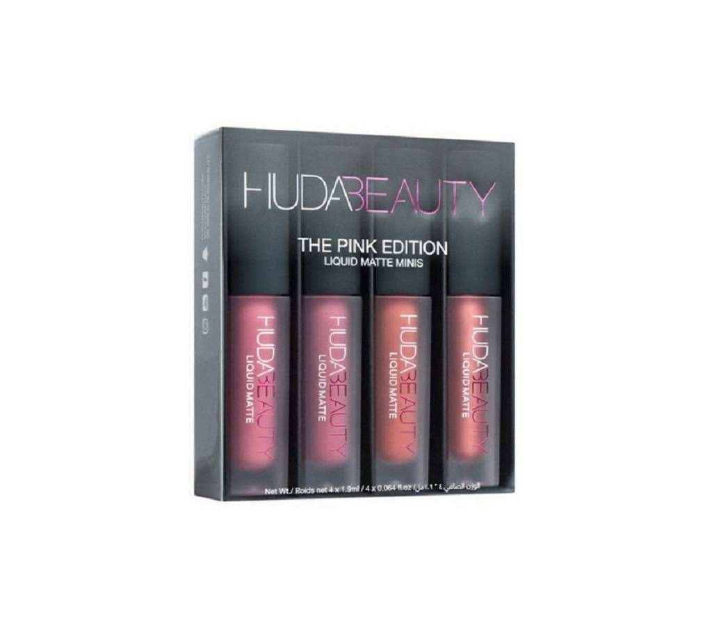 Huda Beauty Liquid Matte Mini Set The Nude Edition Lipstick Set 4 Pcs
