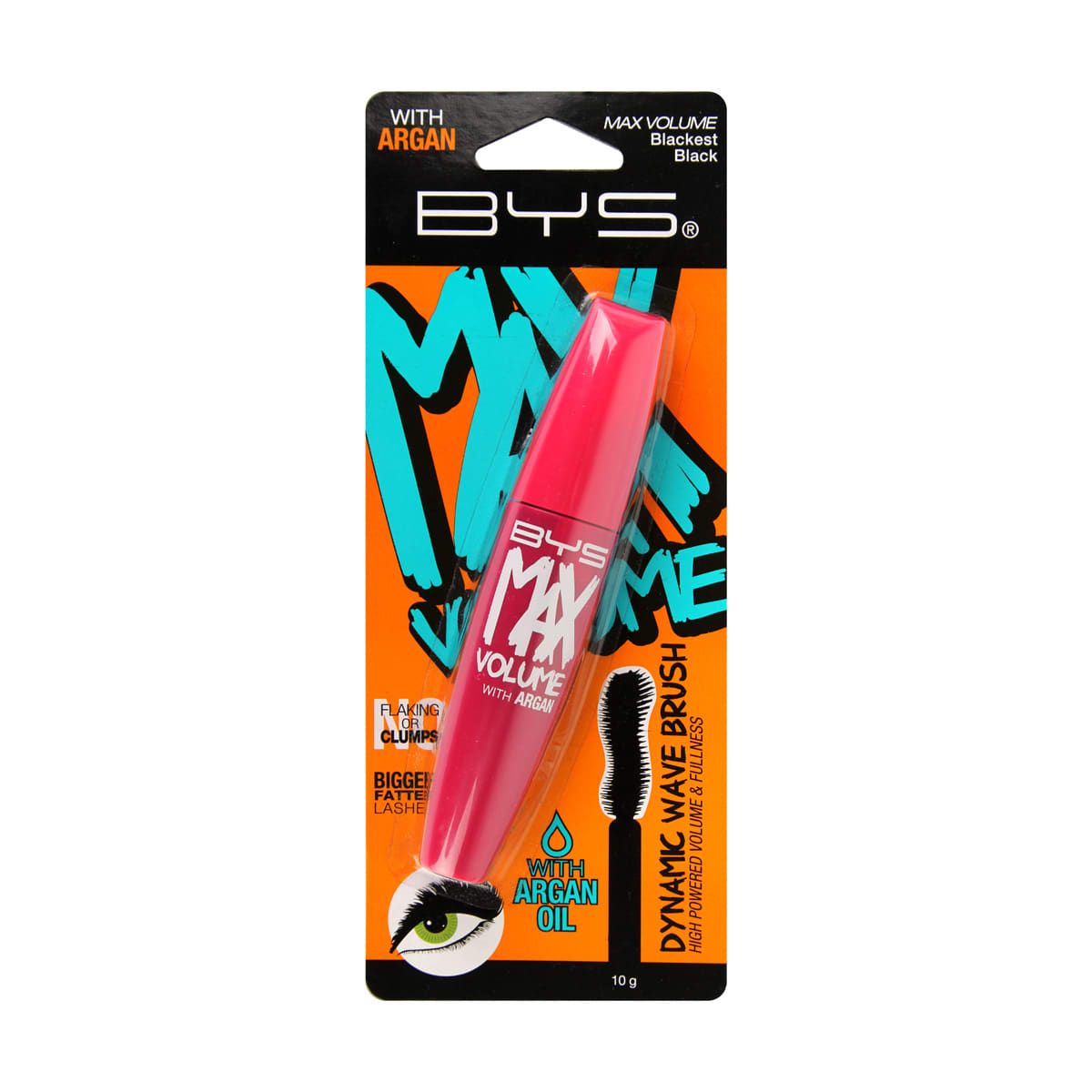 BYS Max Volume Mascara - 10g, Blackest Black