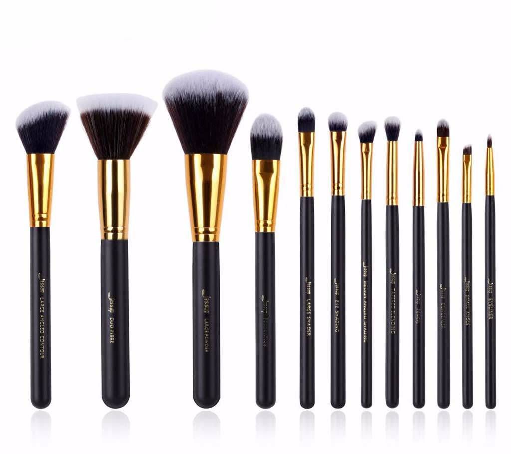 Jessup T085 12PCS Black & Gold  Makeup Brush