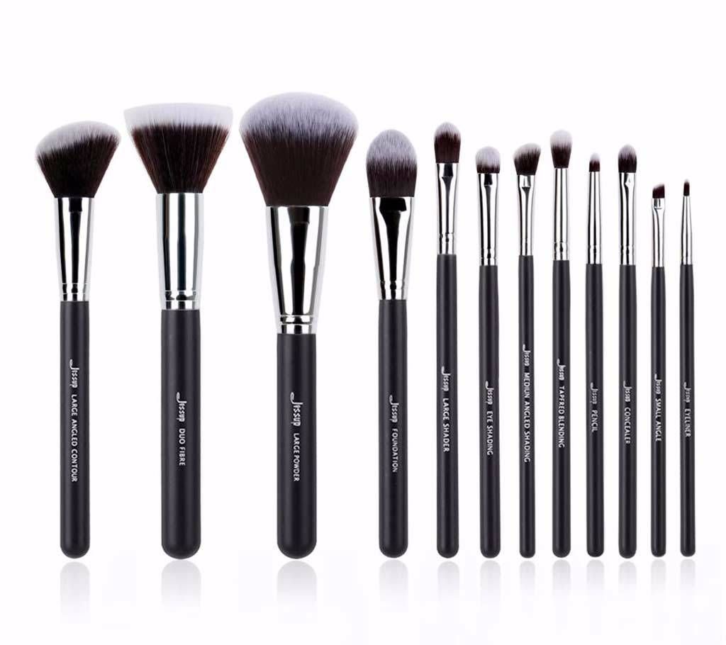 Jessup T066 12PCS Black & Silver Makeup Brush